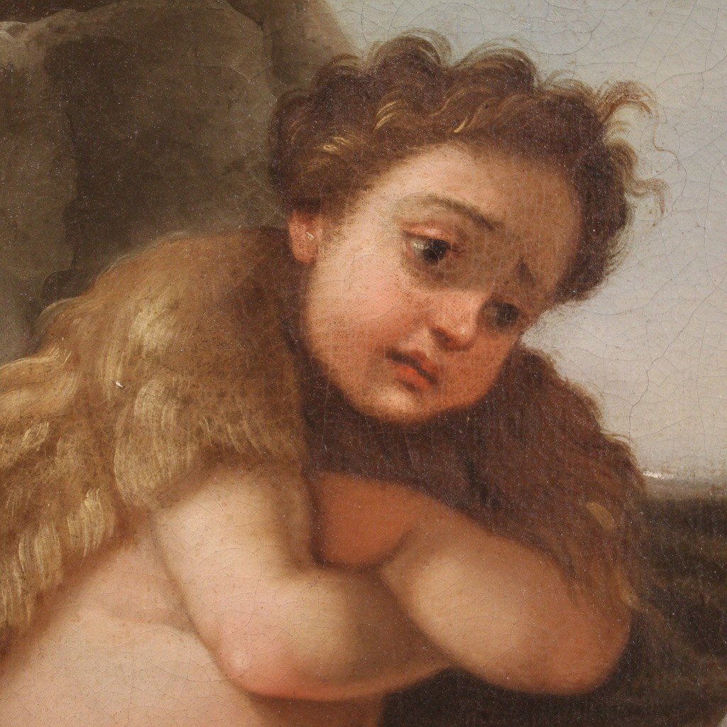 Grande dipinto del XVIII secolo, allegoria dell'inverno -photo-3