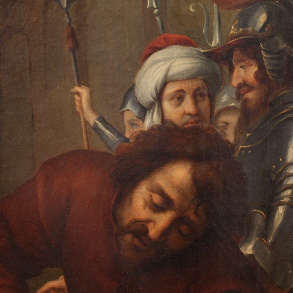 Grande dipinto religioso del XIX secolo, il martirio di Sant'Andrea-photo-2