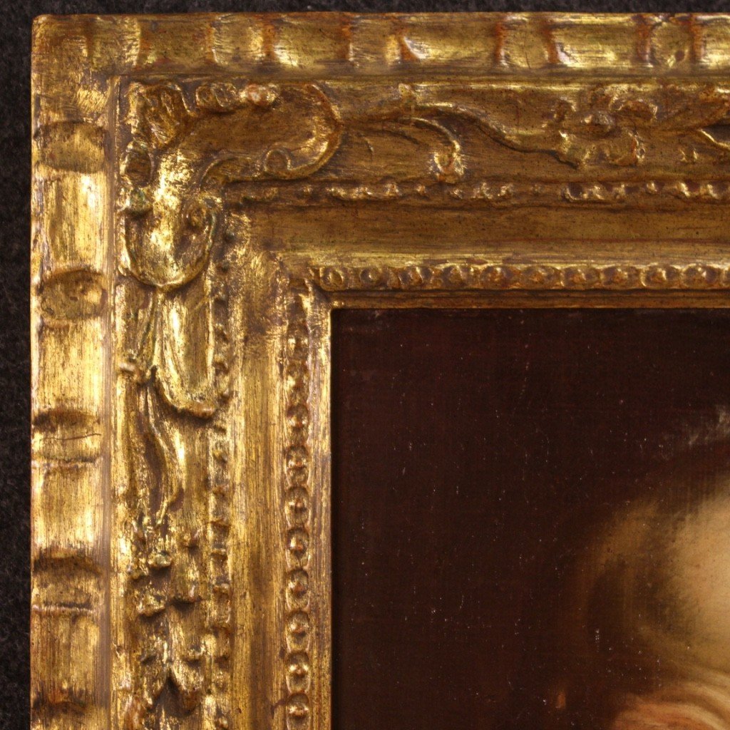 Dipinto olio su tela, testa di carattere del XVIII secolo-photo-7
