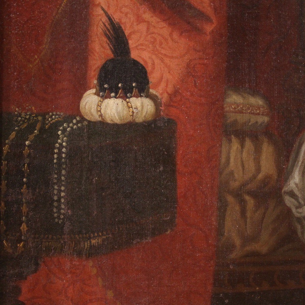 Dipinto italiano del XVIII secolo, Giuseppe e la moglie di Putifarre-photo-5