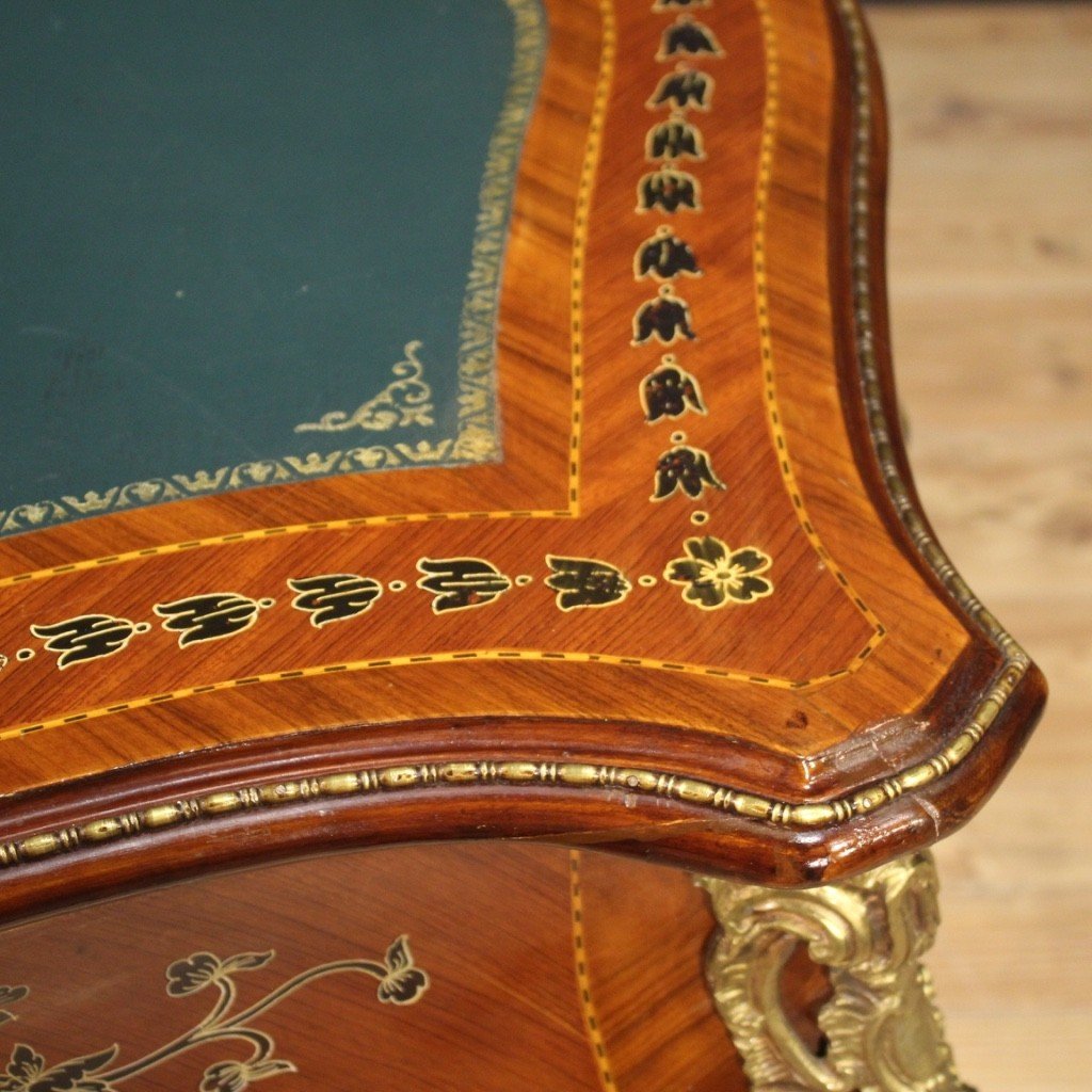 Scrittoio in legno intarsiato in stile Napoleone III-photo-3