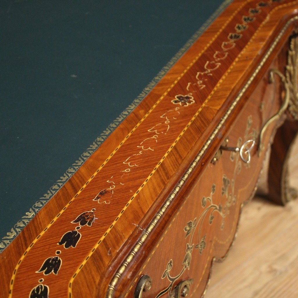 Scrittoio in legno intarsiato in stile Napoleone III-photo-3
