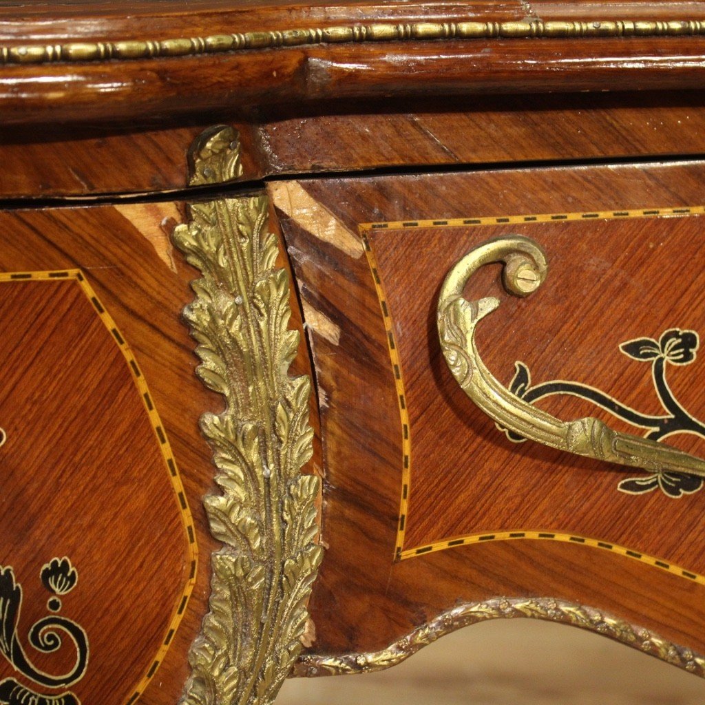 Scrittoio in legno intarsiato in stile Napoleone III-photo-4