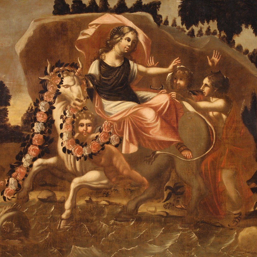 Dipinto italiano mitologico del XVII secolo, Ratto di Europa-photo-2