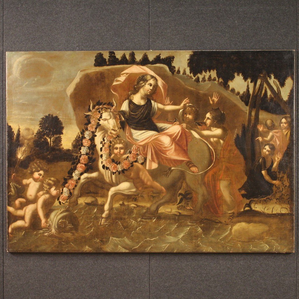 Dipinto italiano mitologico del XVII secolo, Ratto di Europa-photo-3