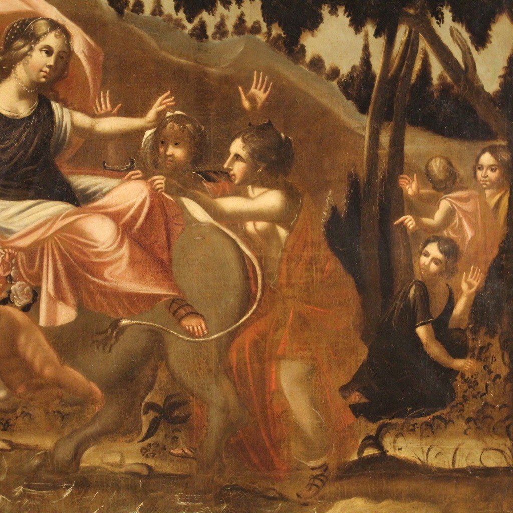 Dipinto italiano mitologico del XVII secolo, Ratto di Europa-photo-4