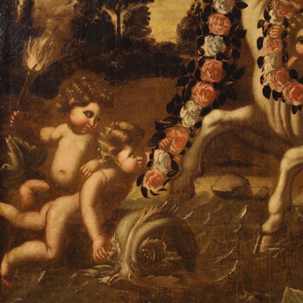 Dipinto italiano mitologico del XVII secolo, Ratto di Europa-photo-5