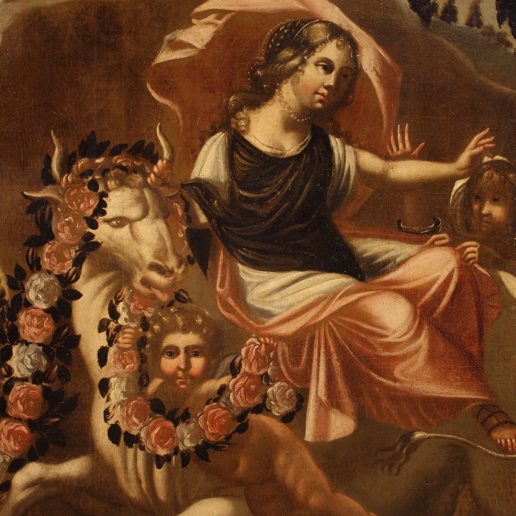 Dipinto italiano mitologico del XVII secolo, Ratto di Europa-photo-6