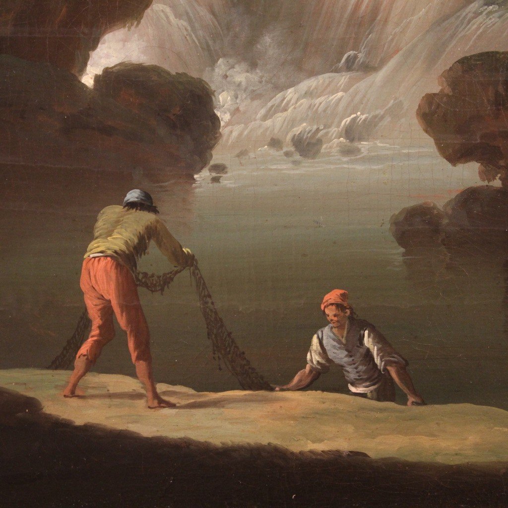 Grande dipinto paesaggio della seconda metà del XVIII secolo-photo-4
