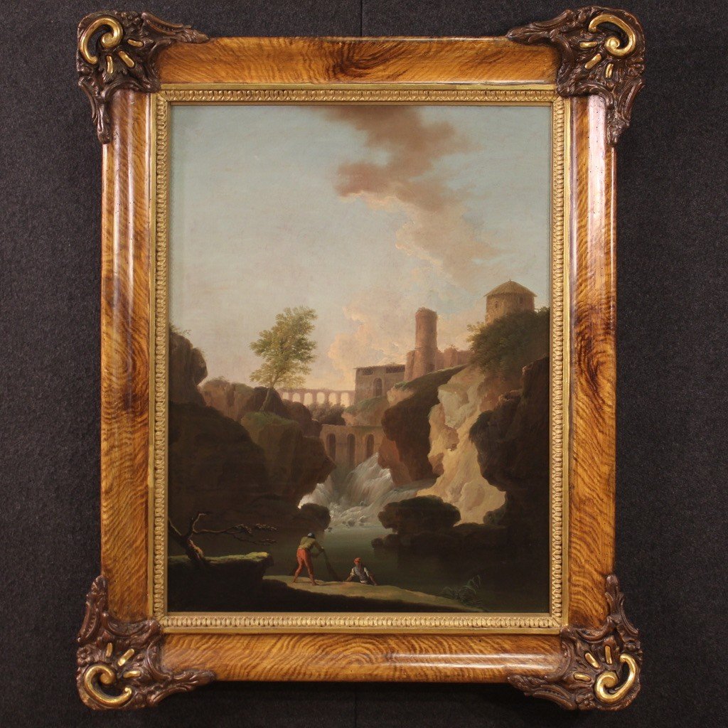 Grande dipinto paesaggio della seconda metà del XVIII secolo-photo-3
