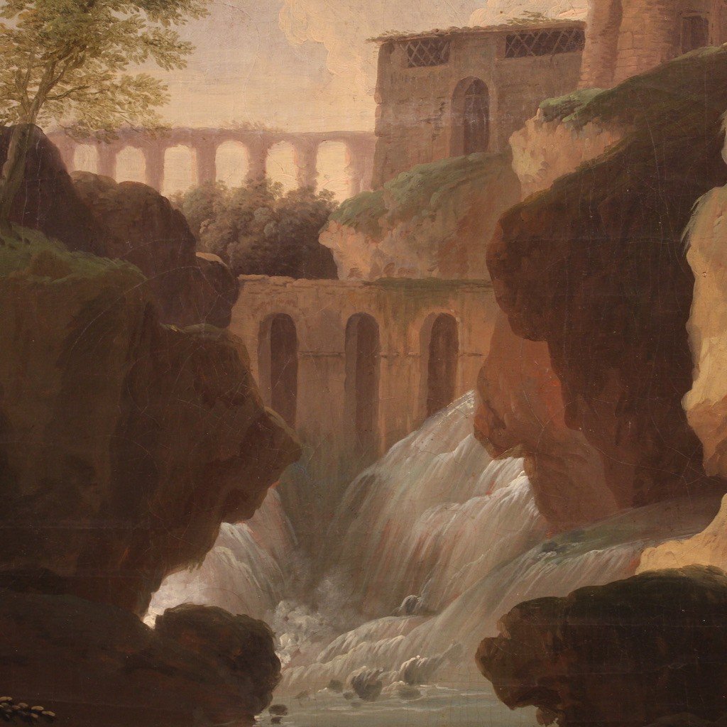 Grande dipinto paesaggio della seconda metà del XVIII secolo-photo-5