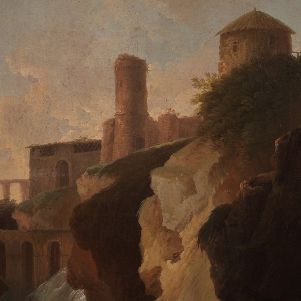 Grande dipinto paesaggio della seconda metà del XVIII secolo-photo-6