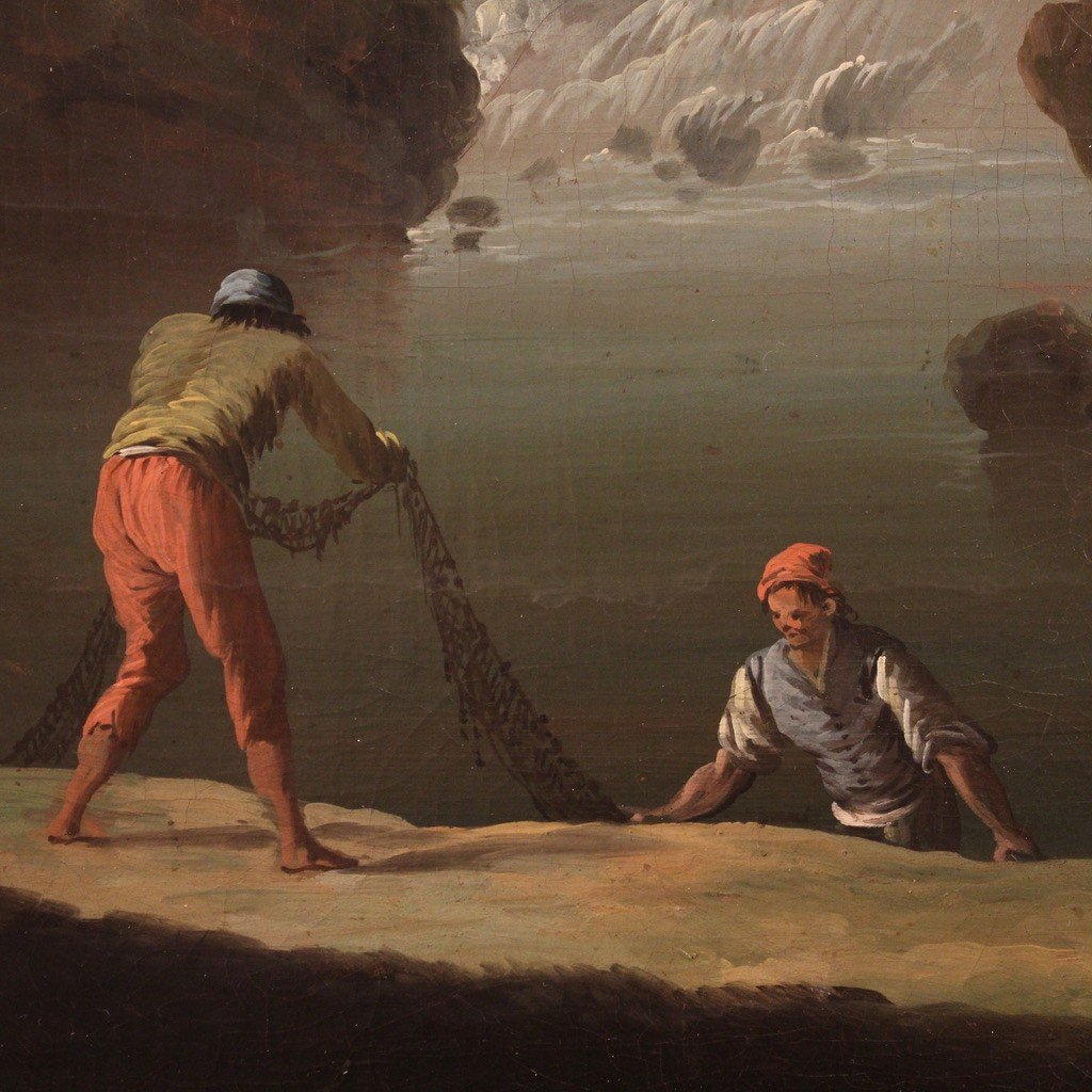 Grande dipinto paesaggio della seconda metà del XVIII secolo-photo-8