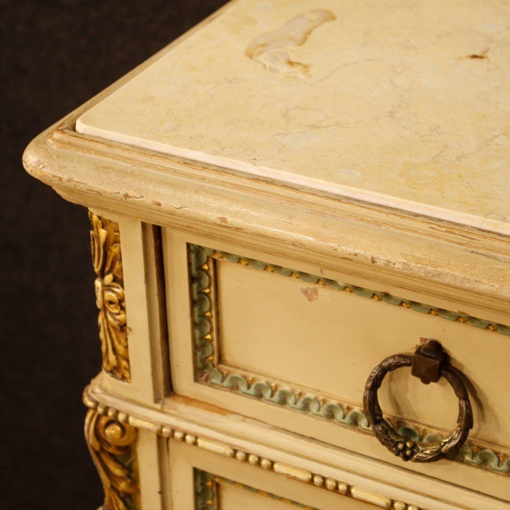 Cassettone in legno laccato con specchiera in stile Luigi XVI-photo-7