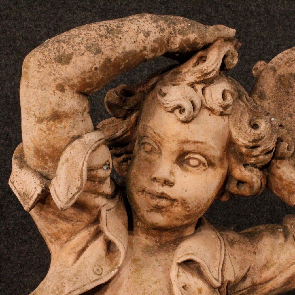 Grande scultura francese di bambino danzante del XX secolo-photo-3