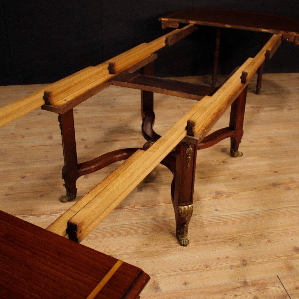 Grande tavolo allungabile in mogano-photo-4