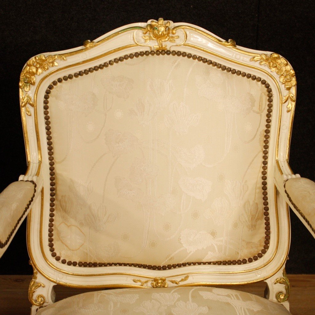 Poltrone dipinte e dorate in stile Luigi XV del XX secolo-photo-4