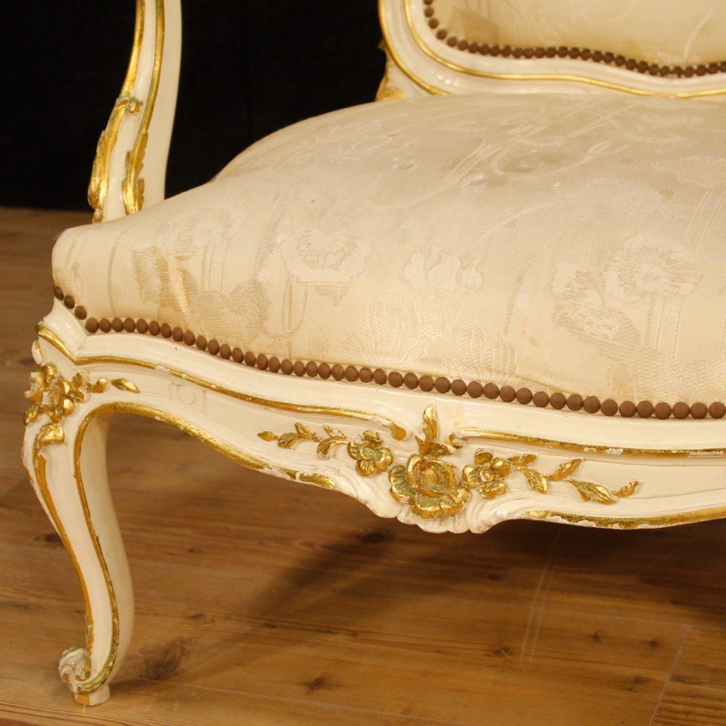 Poltrone dipinte e dorate in stile Luigi XV del XX secolo-photo-6