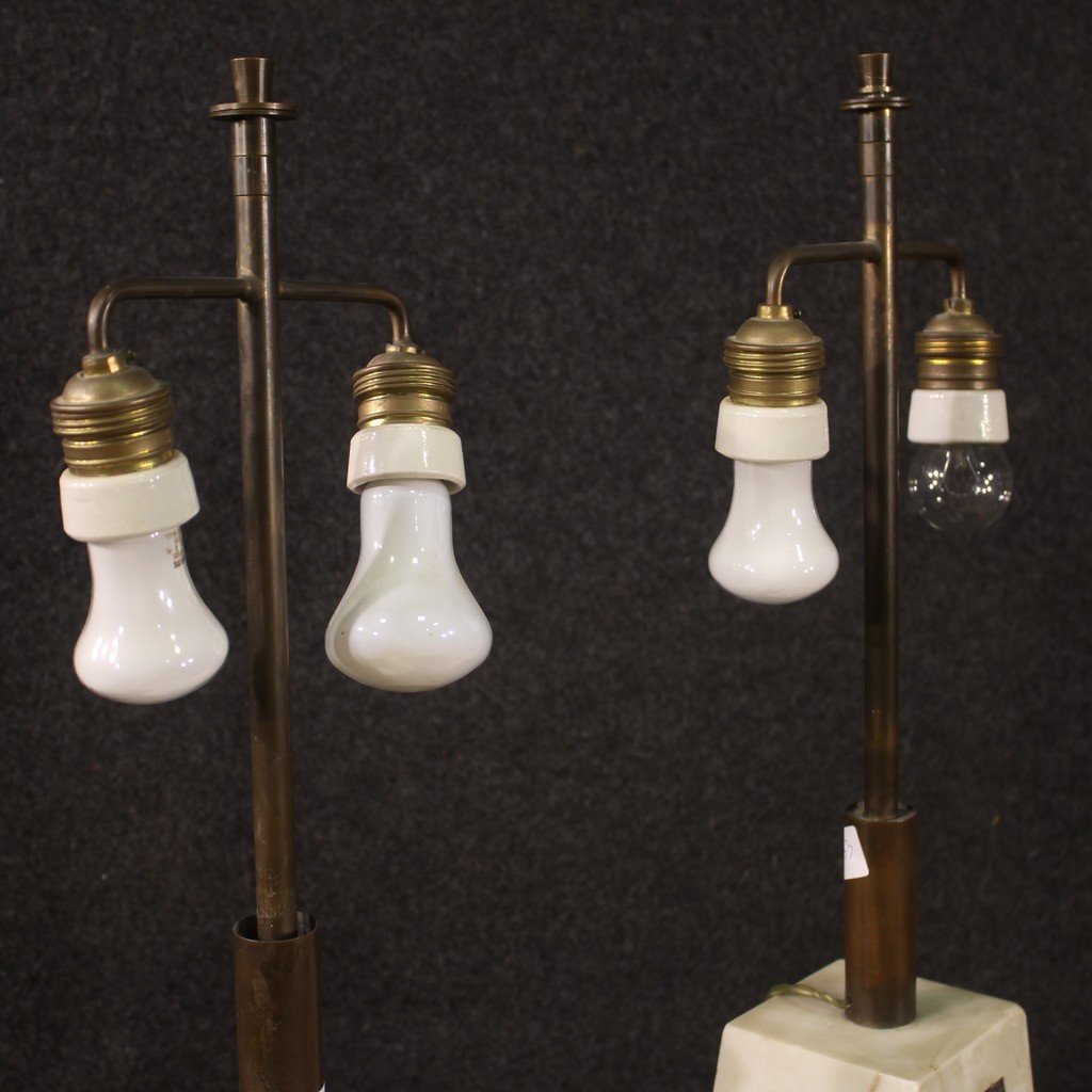 Bella coppia di lampade in marmo anni 60'-photo-4