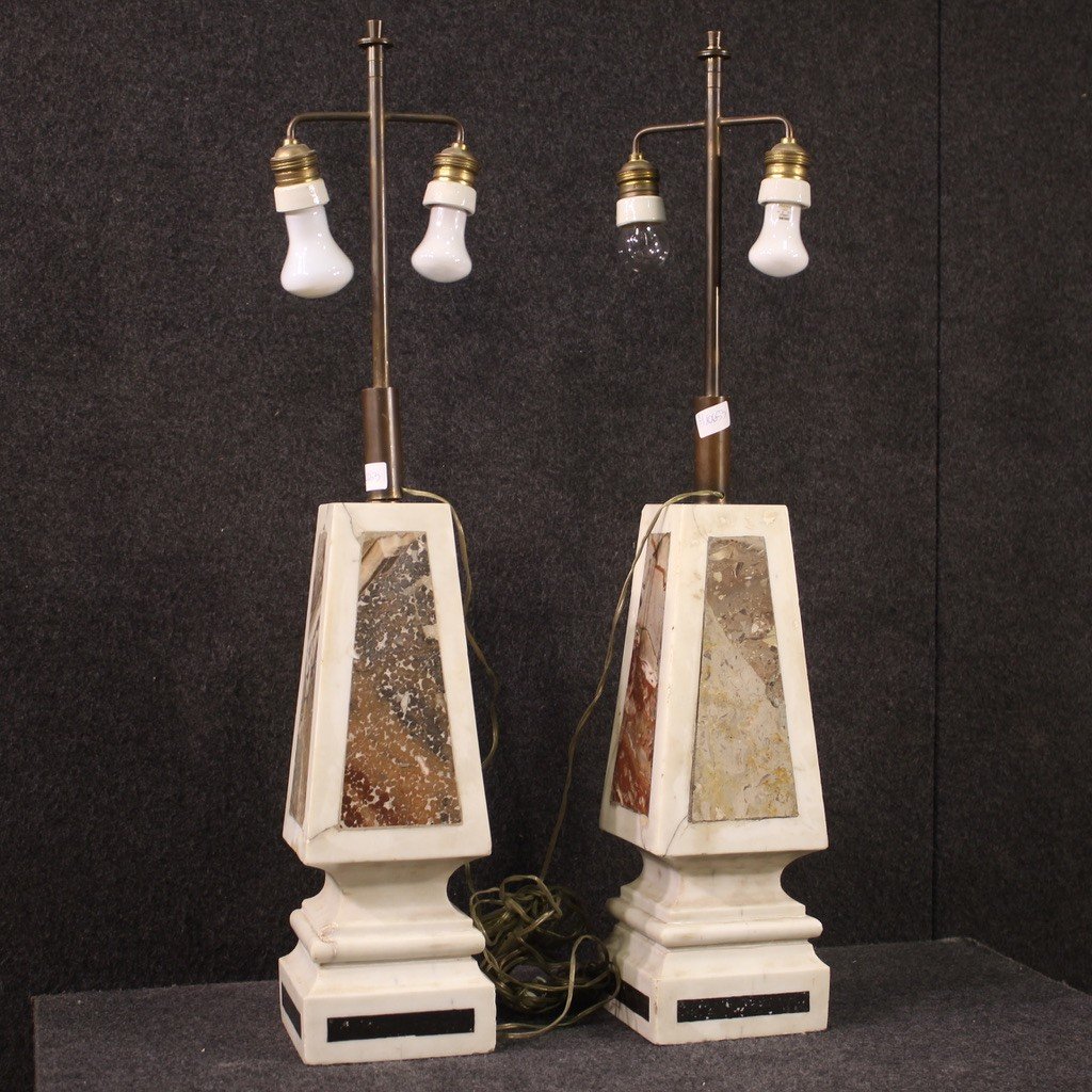 Bella coppia di lampade in marmo anni 60'-photo-8