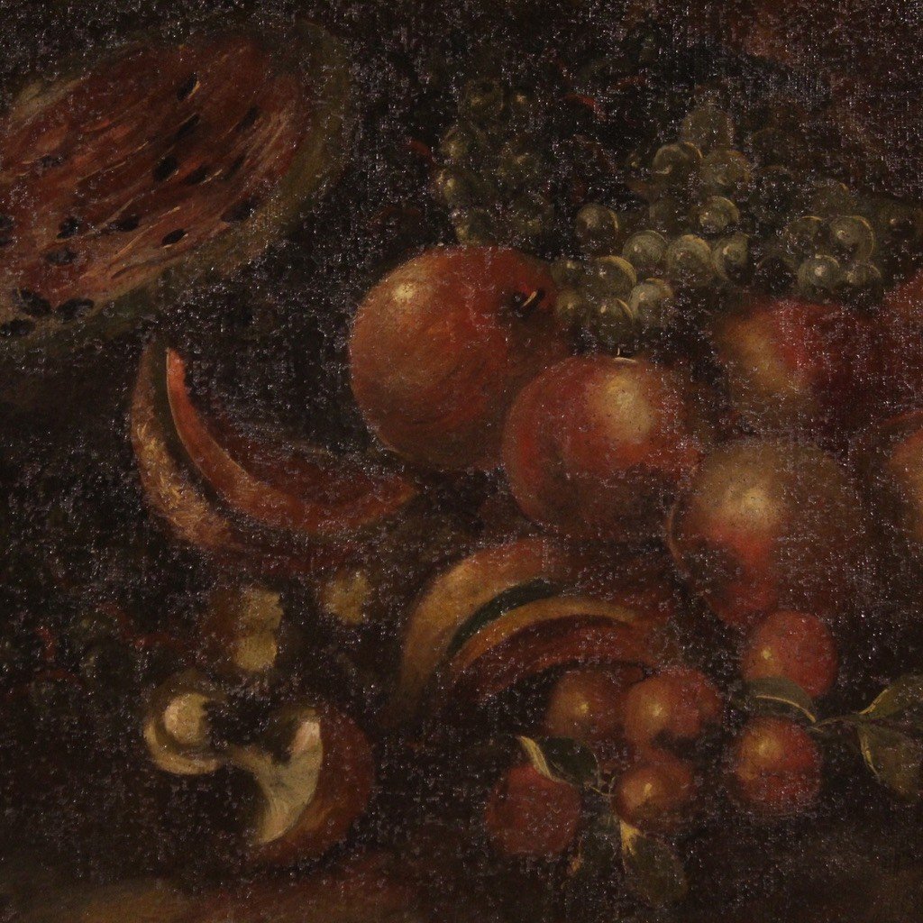 Dipinto natura morta olio su tela del XVIII secolo-photo-3