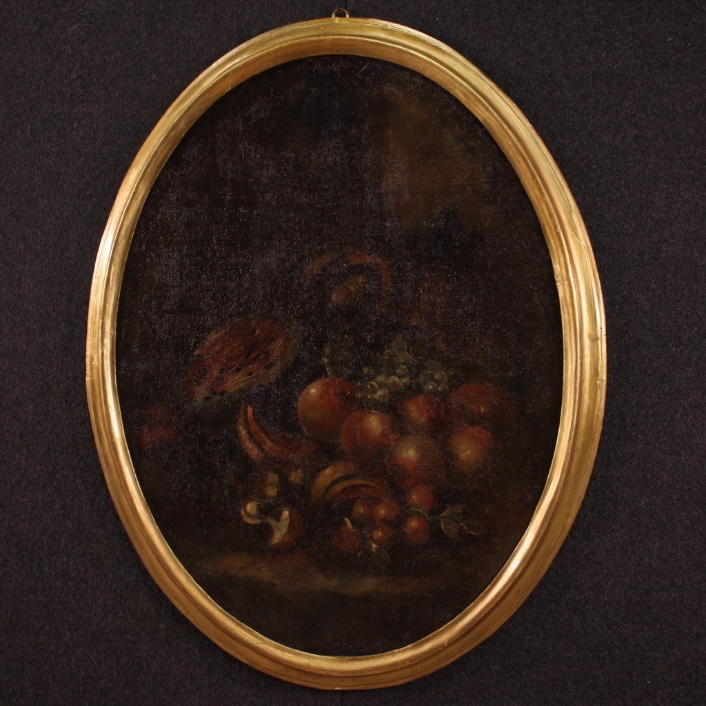 Dipinto natura morta olio su tela del XVIII secolo-photo-5