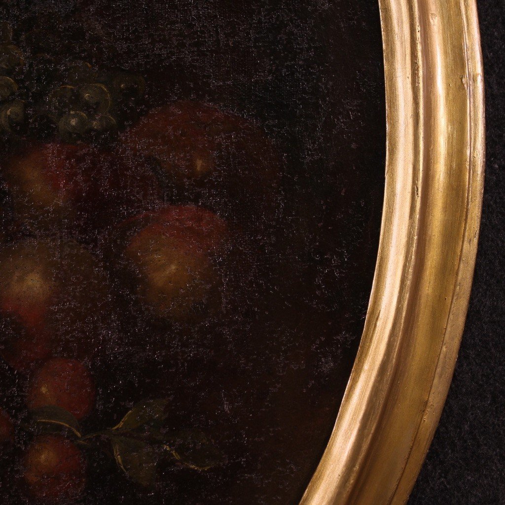 Dipinto natura morta olio su tela del XVIII secolo-photo-6