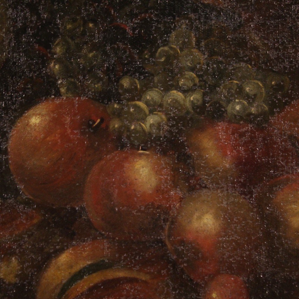 Dipinto natura morta olio su tela del XVIII secolo-photo-7