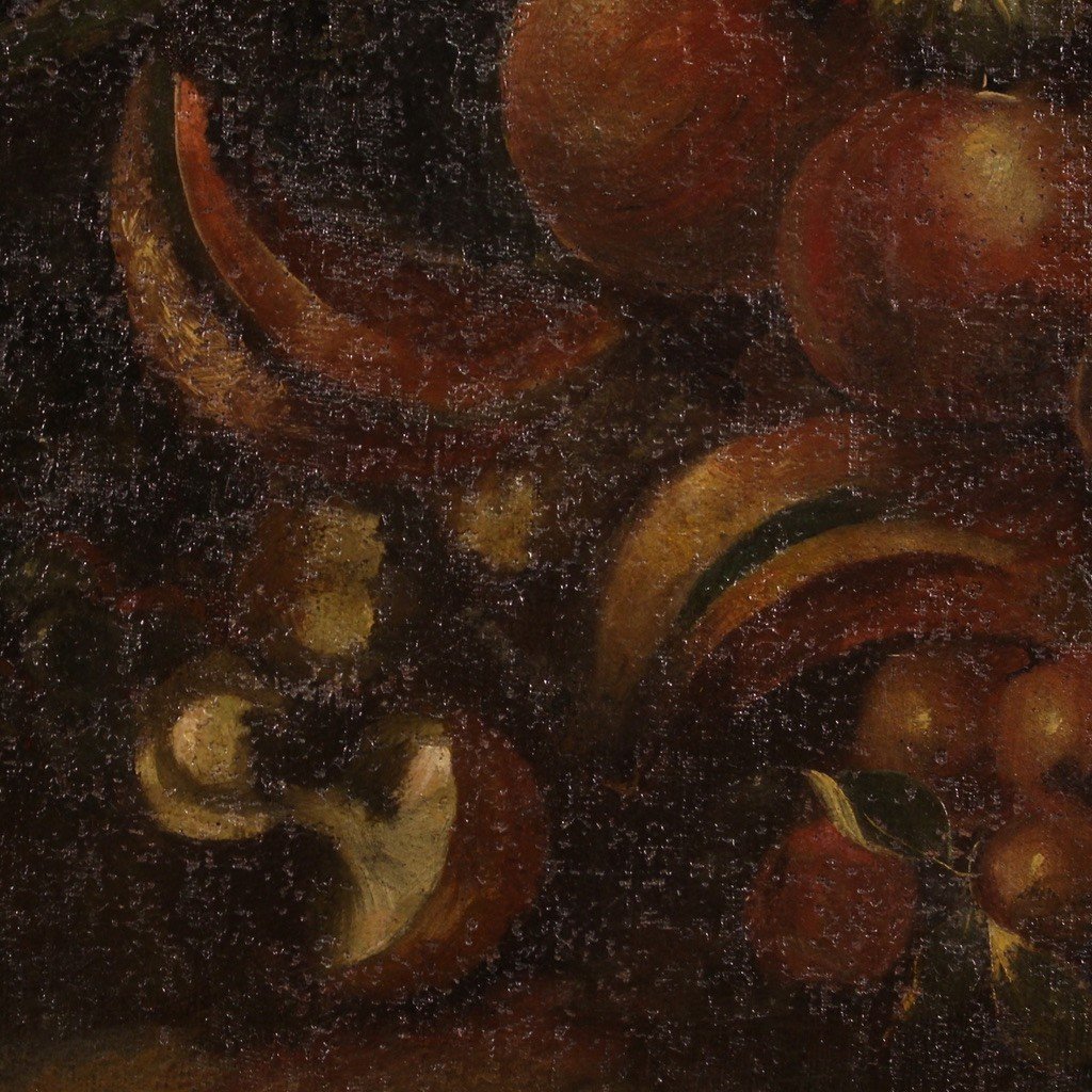 Dipinto natura morta olio su tela del XVIII secolo-photo-8