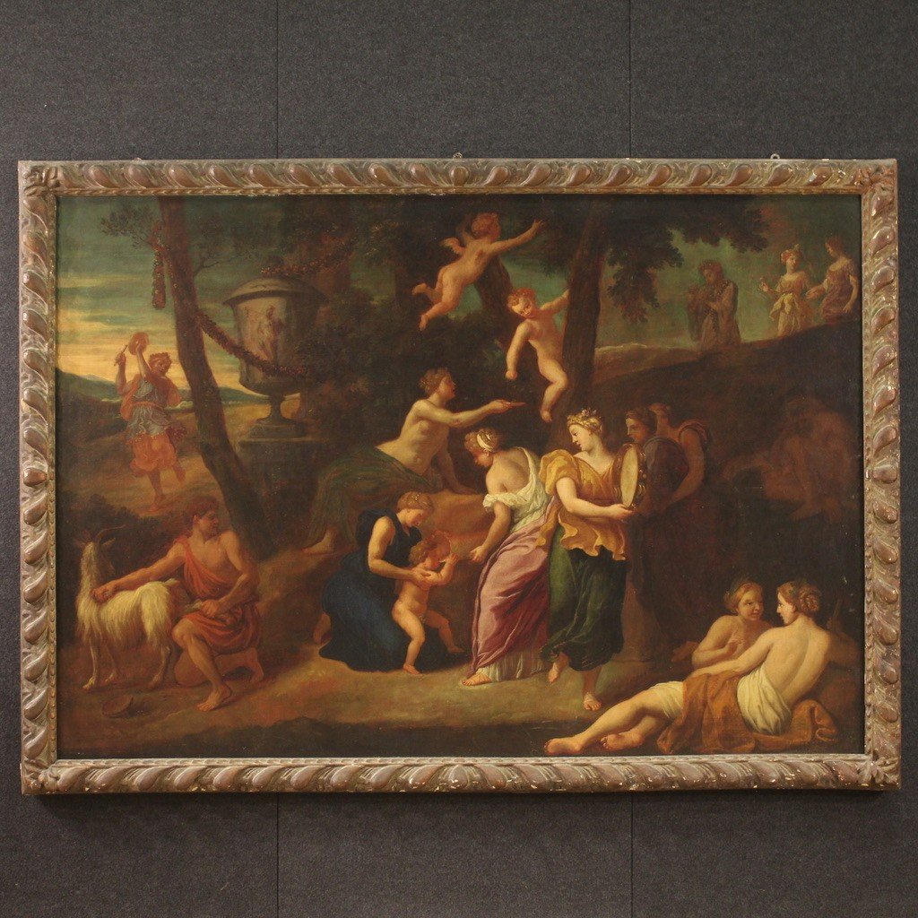 Grande quadro mitologico del XVII secolo, Zeus infante e la capra Amaltea -photo-2