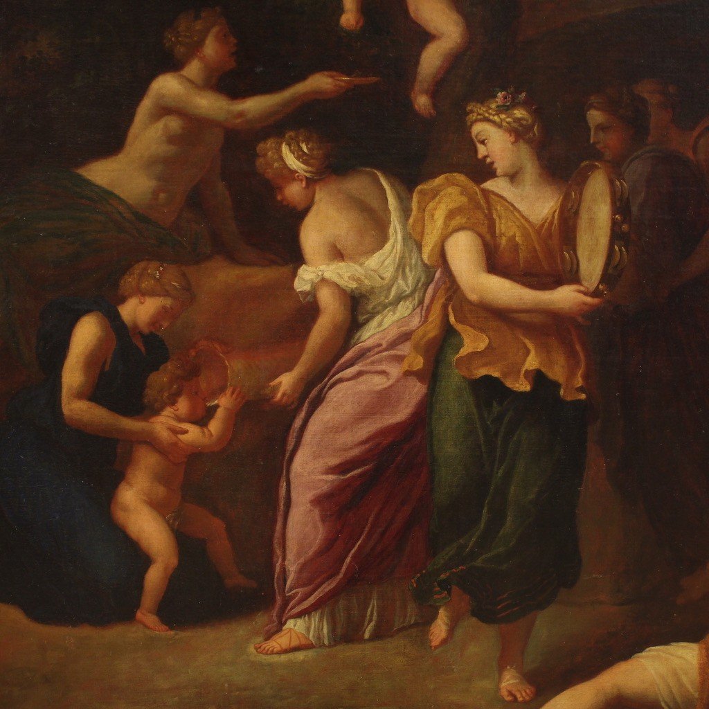 Grande quadro mitologico del XVII secolo, Zeus infante e la capra Amaltea -photo-2