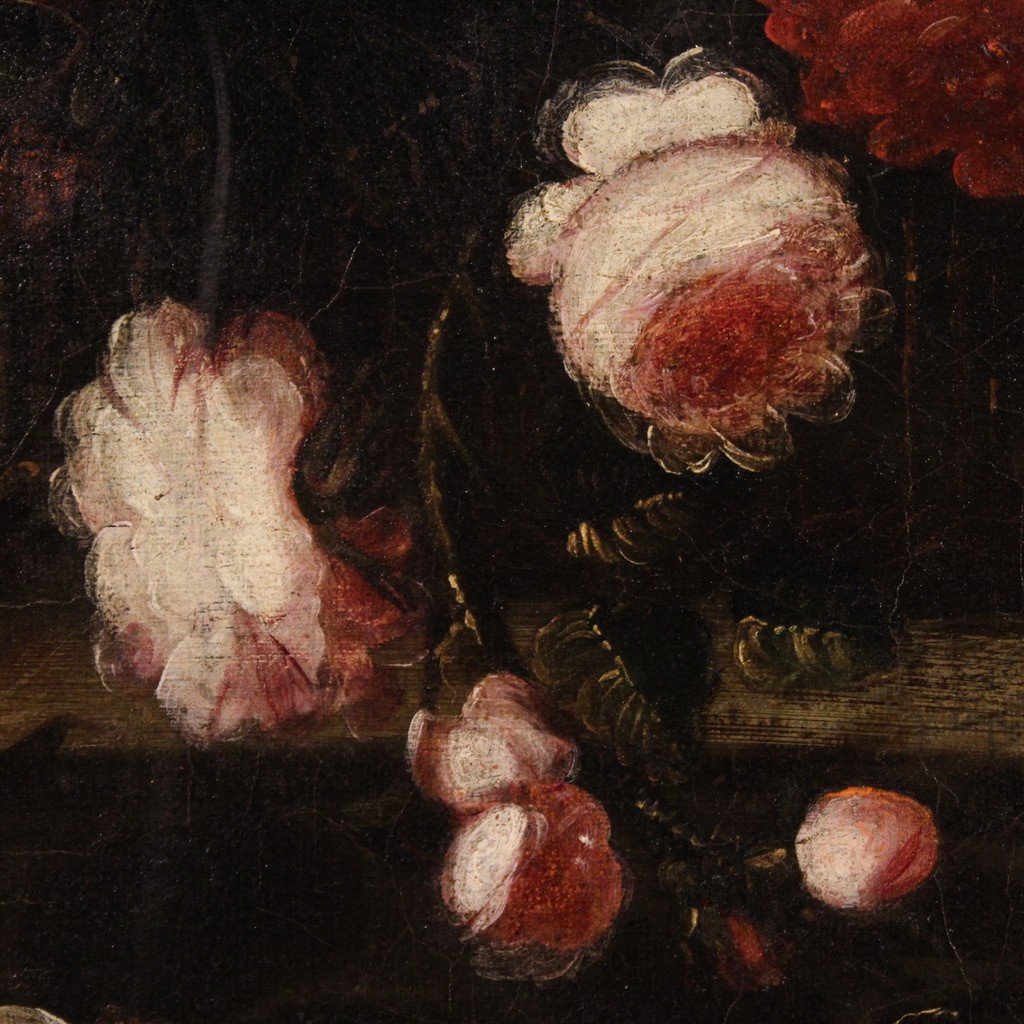 Antico dipinto natura morta del XVIII secolo-photo-3