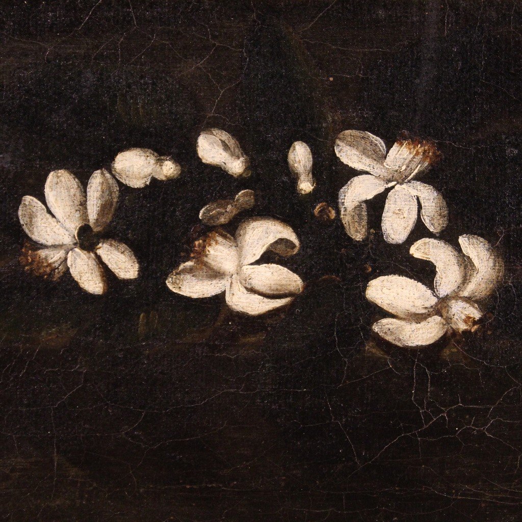 Antico dipinto natura morta del XVIII secolo-photo-5