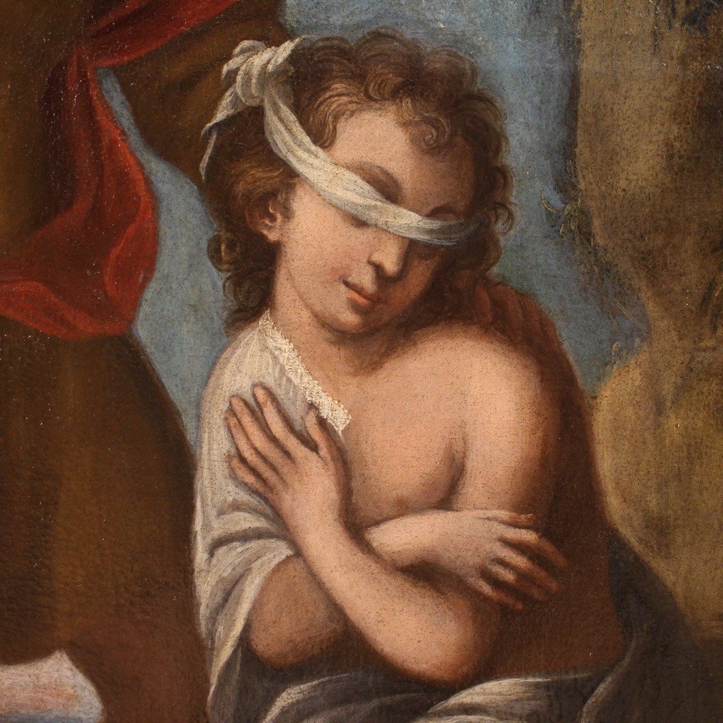Dipinto religioso del XVII secolo, Sacrificio di Isacco-photo-6