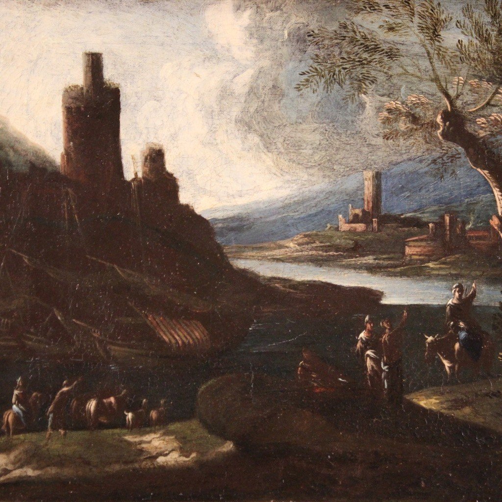 Dipinto marina italiana del XVIII secolo-photo-3