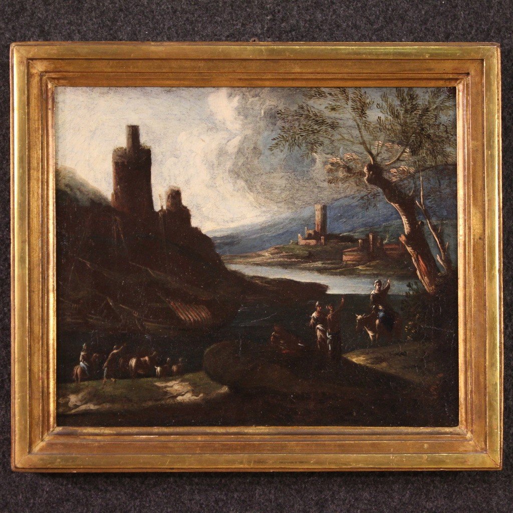 Dipinto marina italiana del XVIII secolo