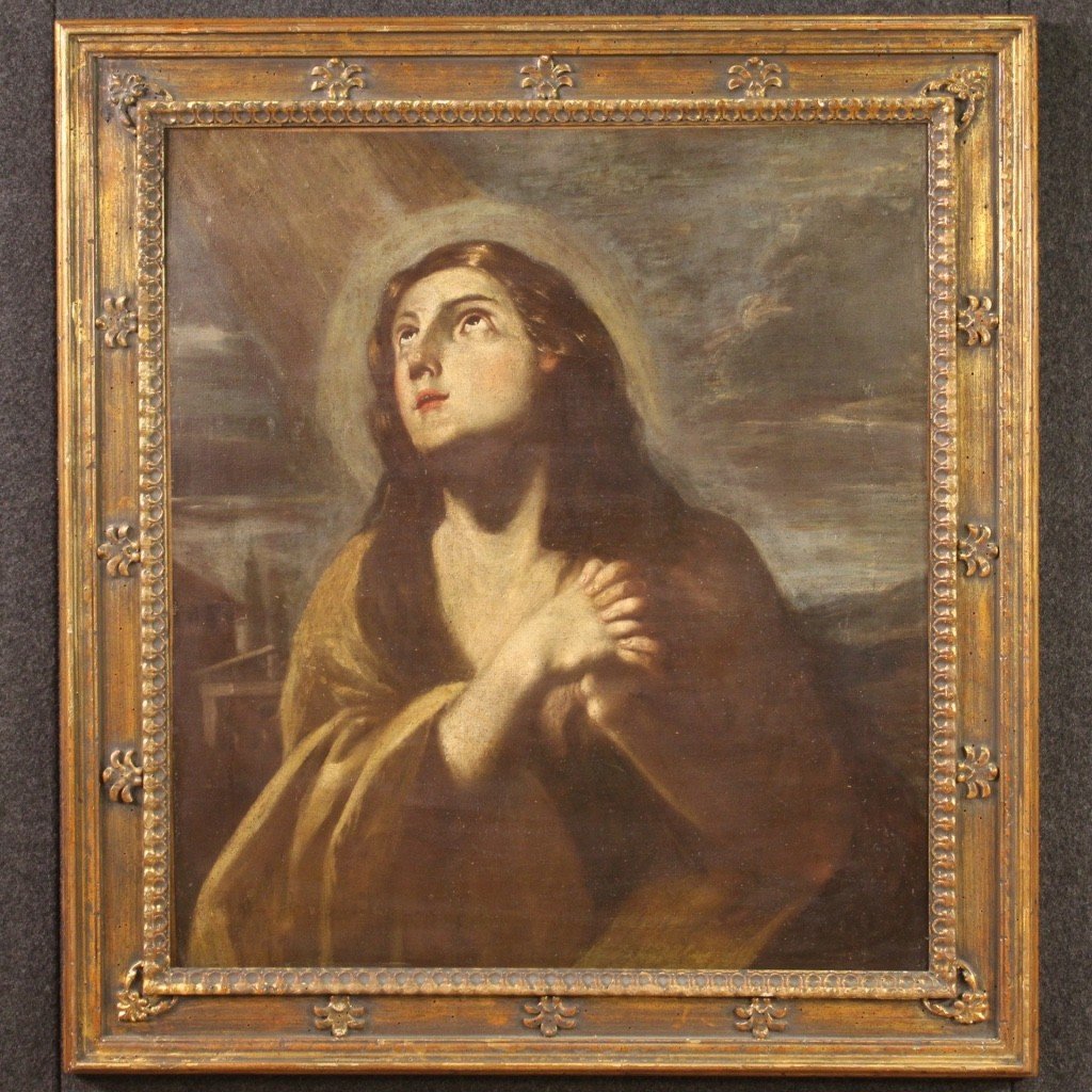 Antico Dipinto religioso Maddalena del XVII secolo-photo-2