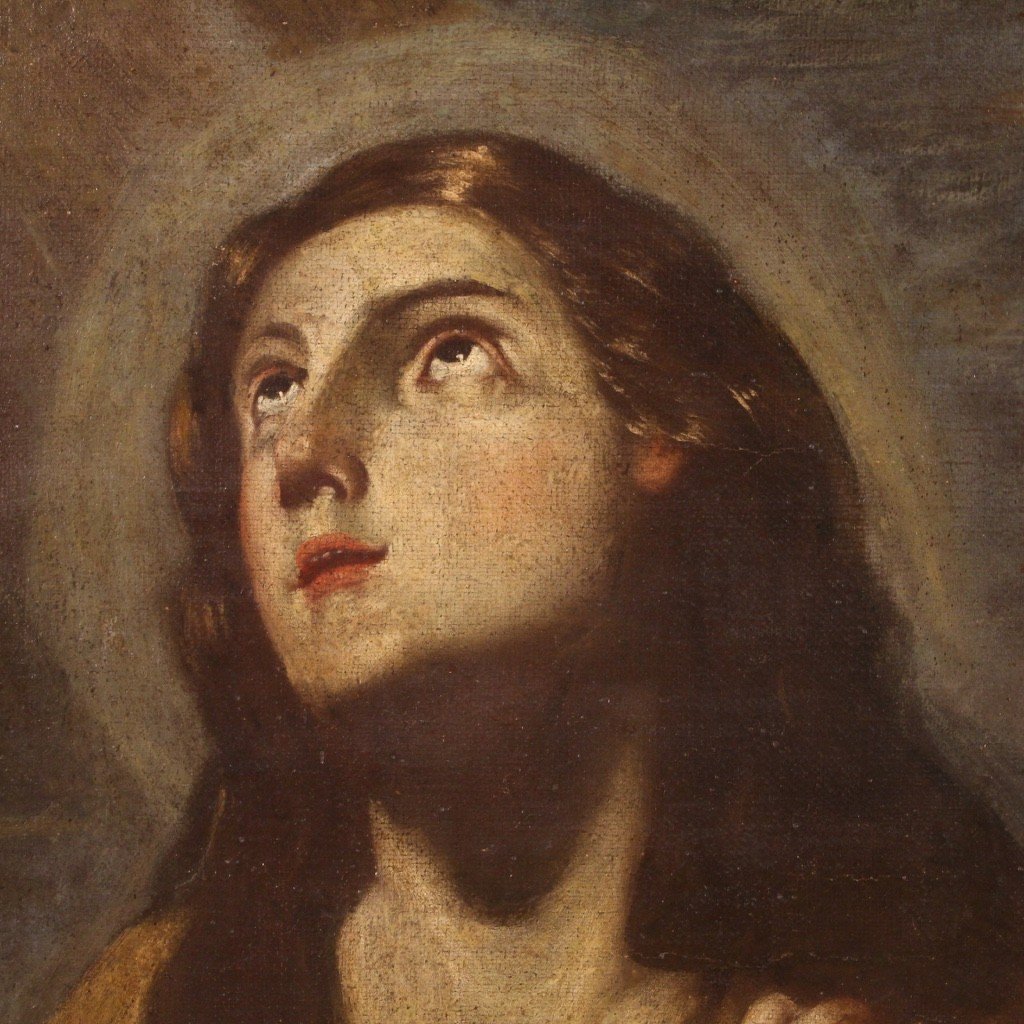 Antico Dipinto religioso Maddalena del XVII secolo-photo-1