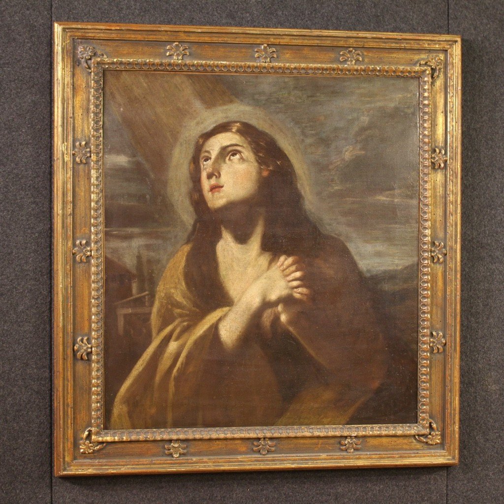 Antico Dipinto religioso Maddalena del XVII secolo-photo-4