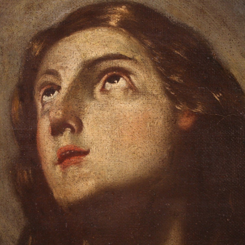 Antico Dipinto religioso Maddalena del XVII secolo-photo-6