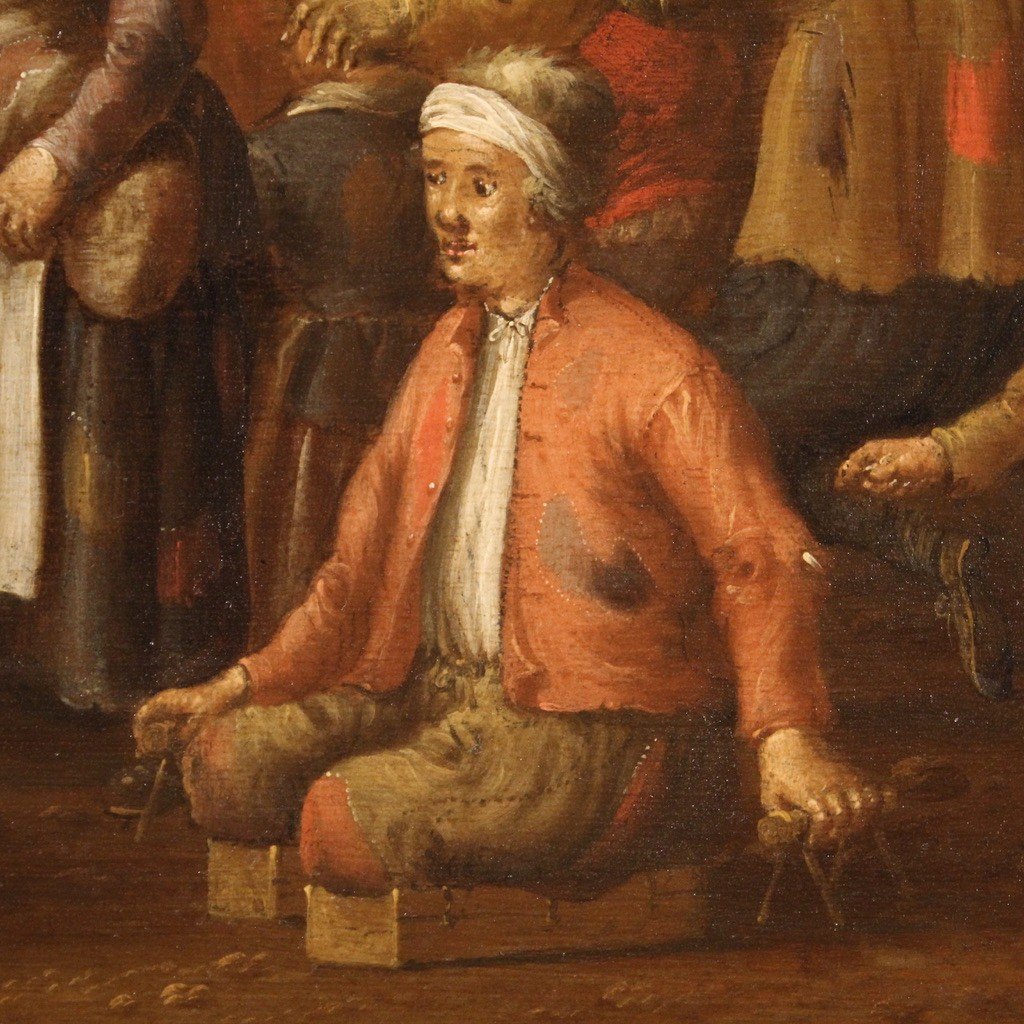 Antico dipinto fiammingo del XVII secolo firmato C. Droochsloot-photo-6