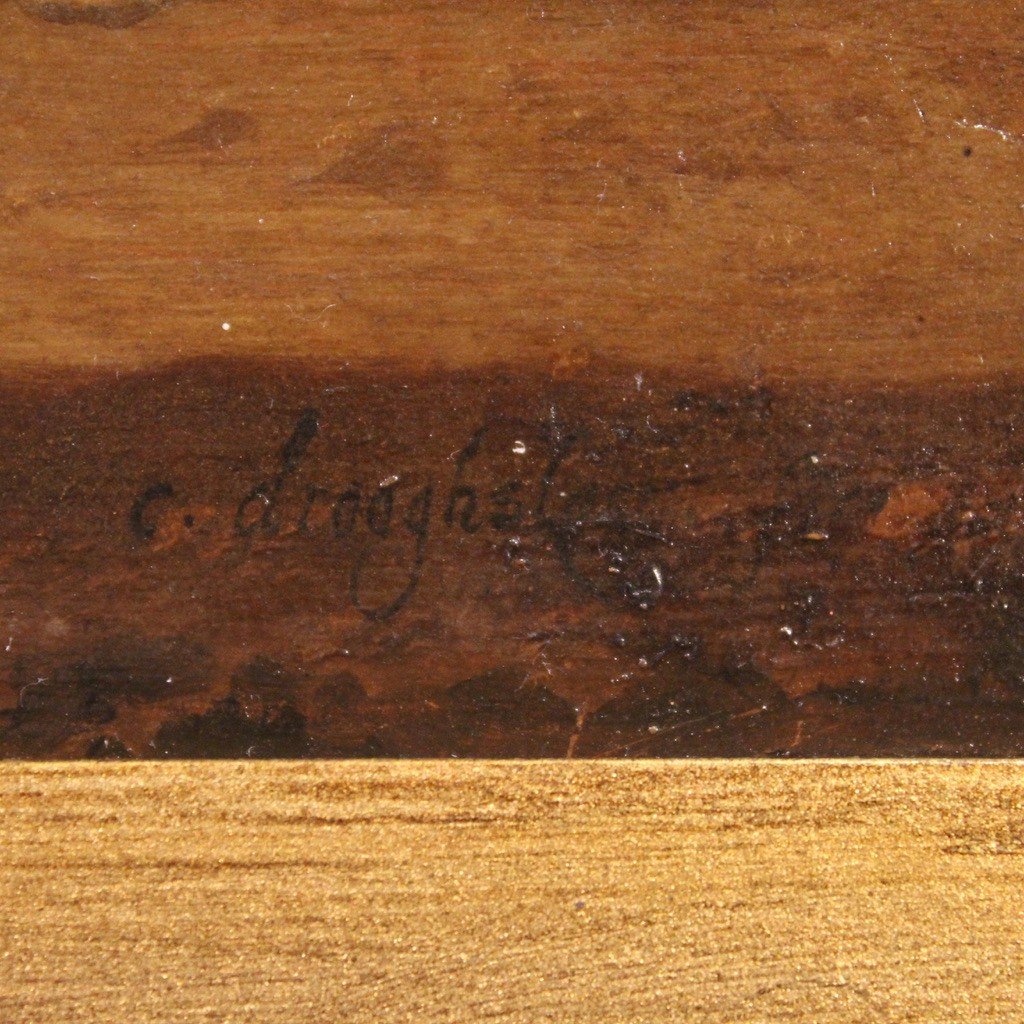 Antico dipinto fiammingo del XVII secolo firmato C. Droochsloot-photo-8