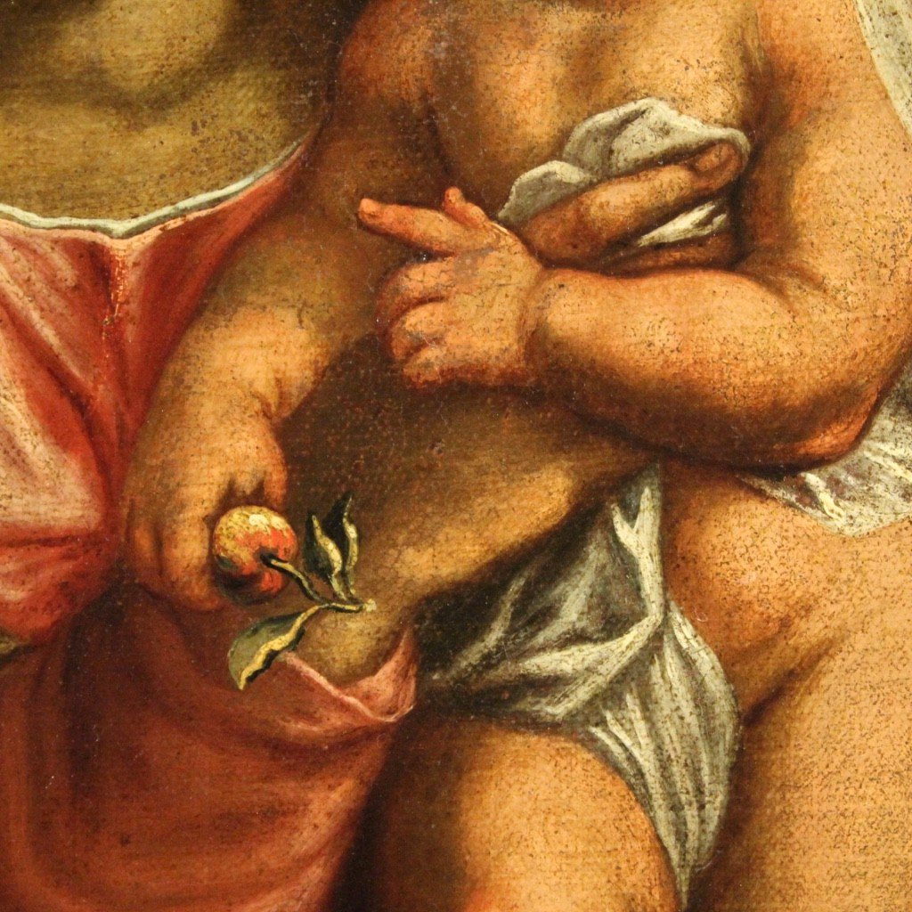 Dipinto religioso Madonna con bambino del XVII secolo-photo-6
