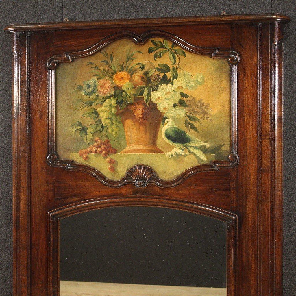 Caminiera italiana in legno del XX secolo-photo-3