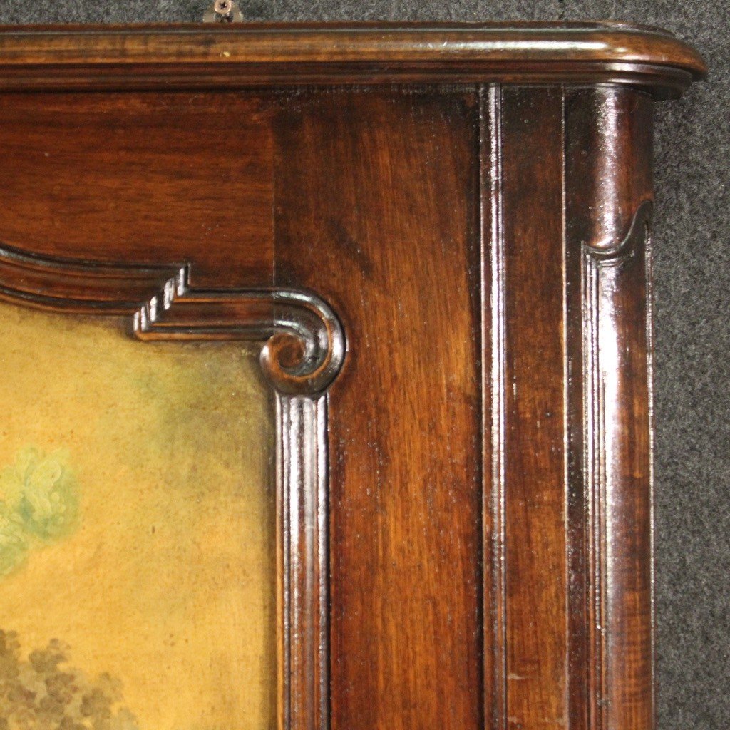 Caminiera italiana in legno del XX secolo-photo-6