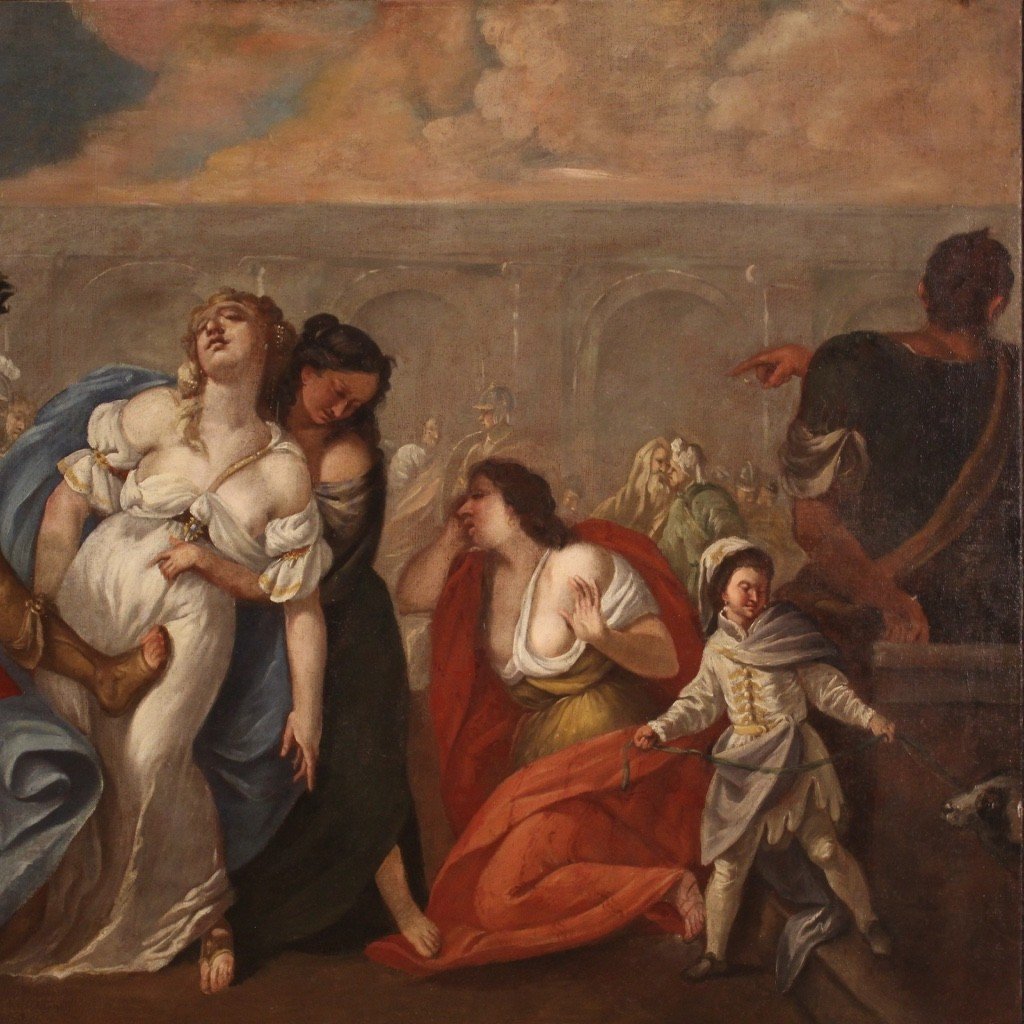 Antico dipinto La morte di Poppea del XVIII secolo-photo-3