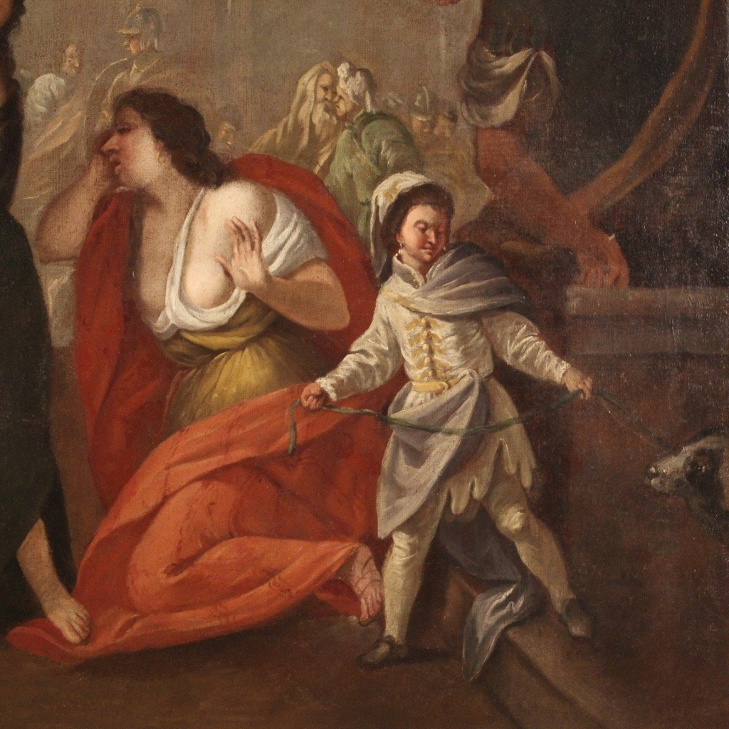 Antico dipinto La morte di Poppea del XVIII secolo-photo-6