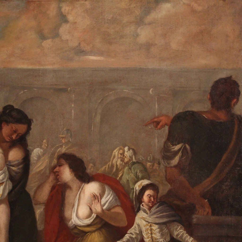 Antico dipinto La morte di Poppea del XVIII secolo-photo-7