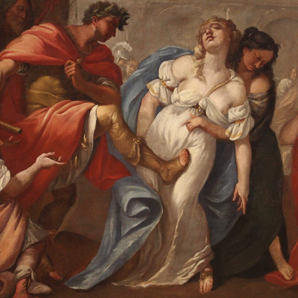 Antico dipinto La morte di Poppea del XVIII secolo-photo-8