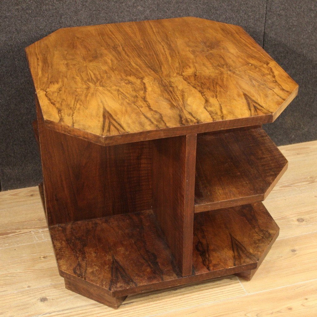 Tavolino italiano di design in legno del XX secolo-photo-3